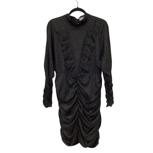 Hunter Bell Ariana Ruched Dress In Onyx Black Jacquard Size 12 - Picture 2 of 16
